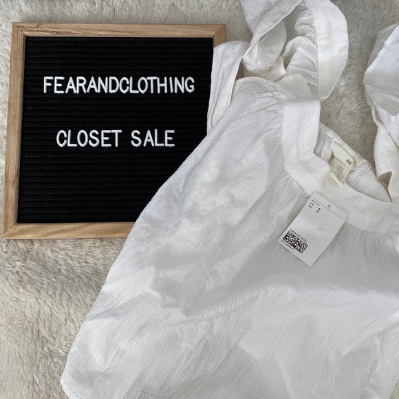 NWT White Tie-Back Summer Blouse - Picture 1 of 3